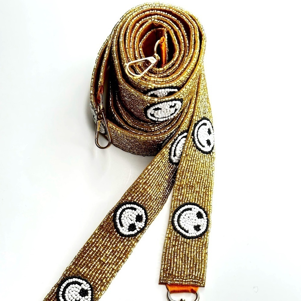 Smiley Beaded Purse Strap